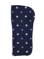 Portaocchiali blu navy BARBON in seta stampata inglese