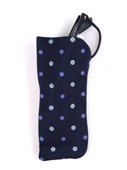 Portaocchiali blu navy BARBON in seta stampata inglese