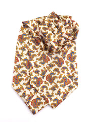 Ascot doppia punta beige in seta twill BARONE