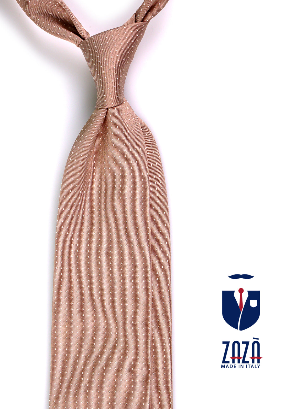 Cravatta 3 pieghe BEER seta tessuta beige