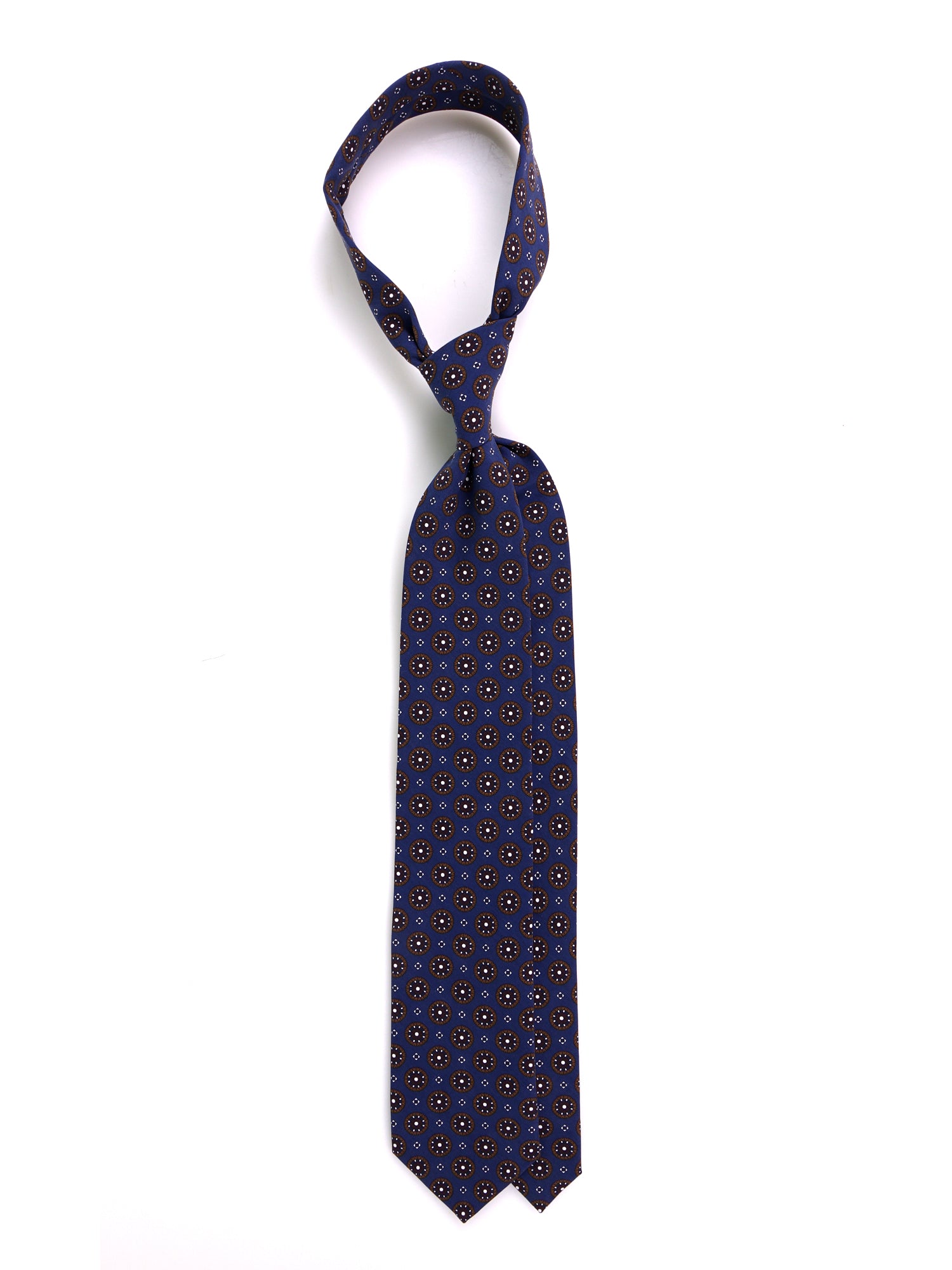 Cravatta 3 pieghe blu in seta madder BILLY