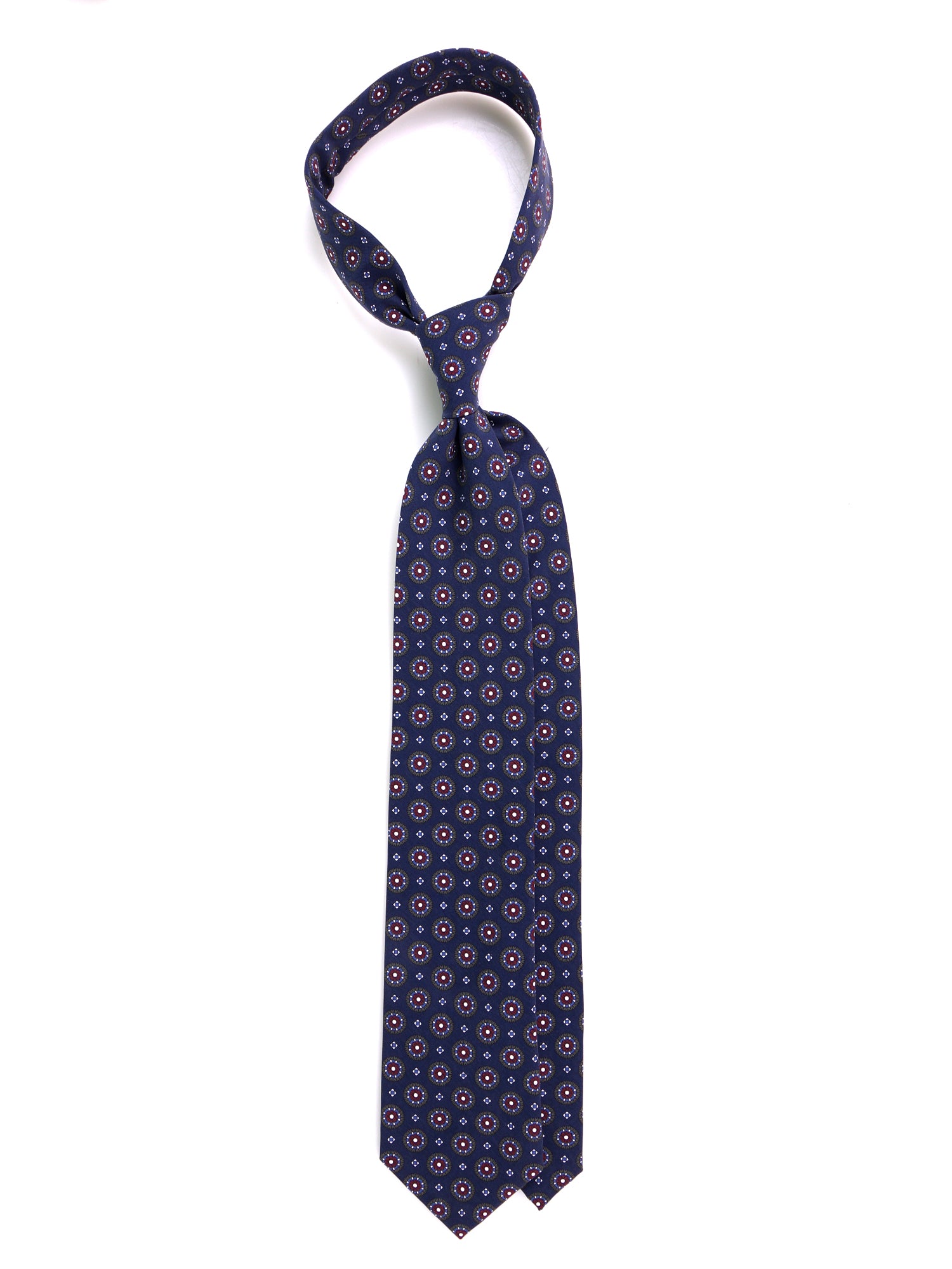 Cravatta 3 pieghe blu navy  in seta madder BILLY
