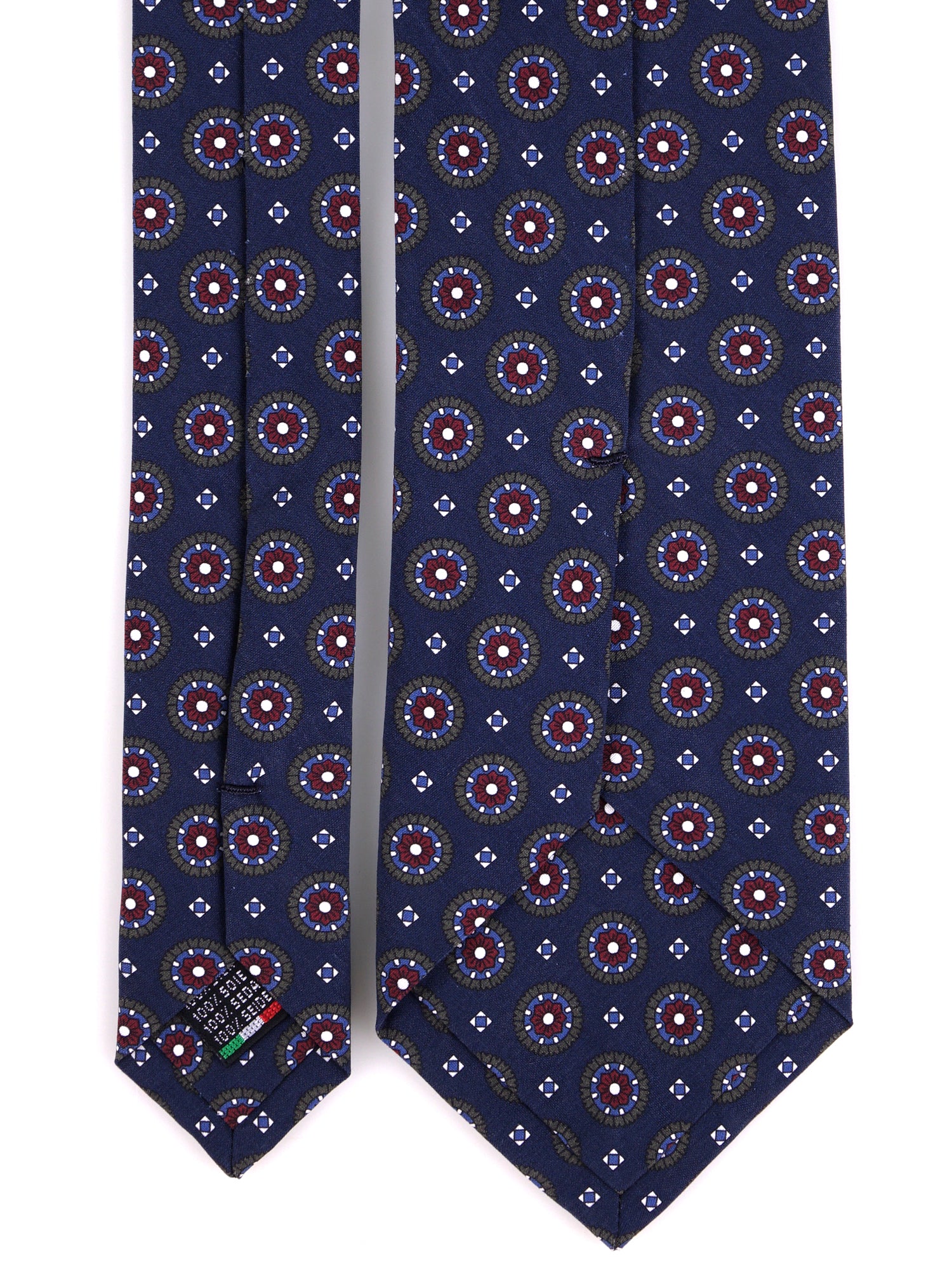 Cravatta 3 pieghe blu navy  in seta madder BILLY