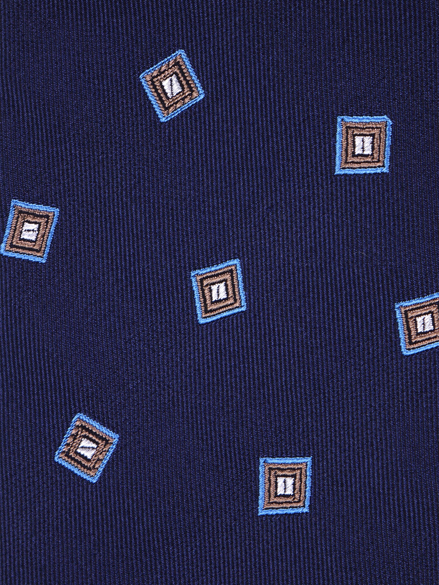 Cravatta 3 pieghe BIRDIE seta\cotone blu