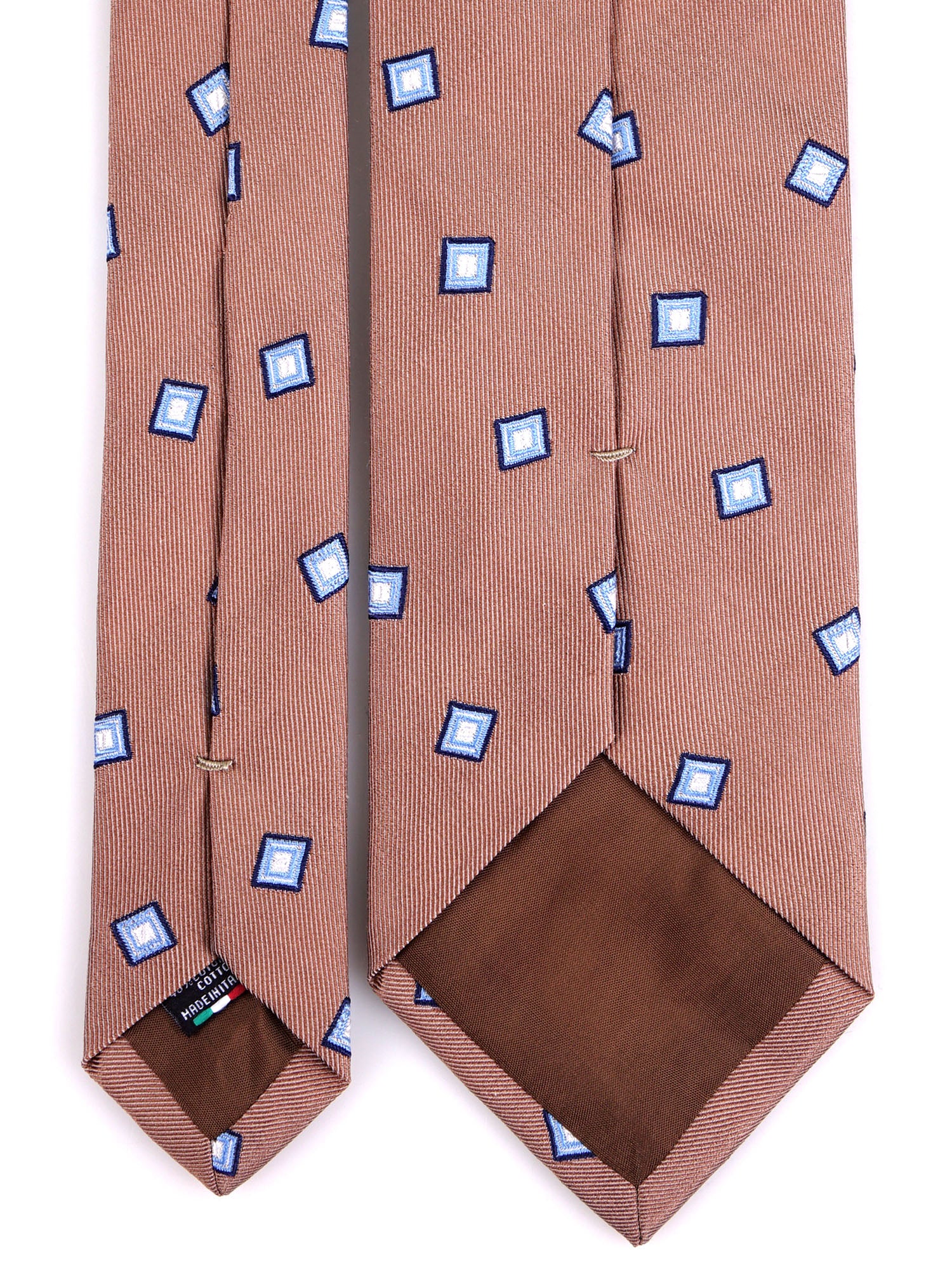 Cravatta 3 pieghe BIRDIE seta\cotone cammello