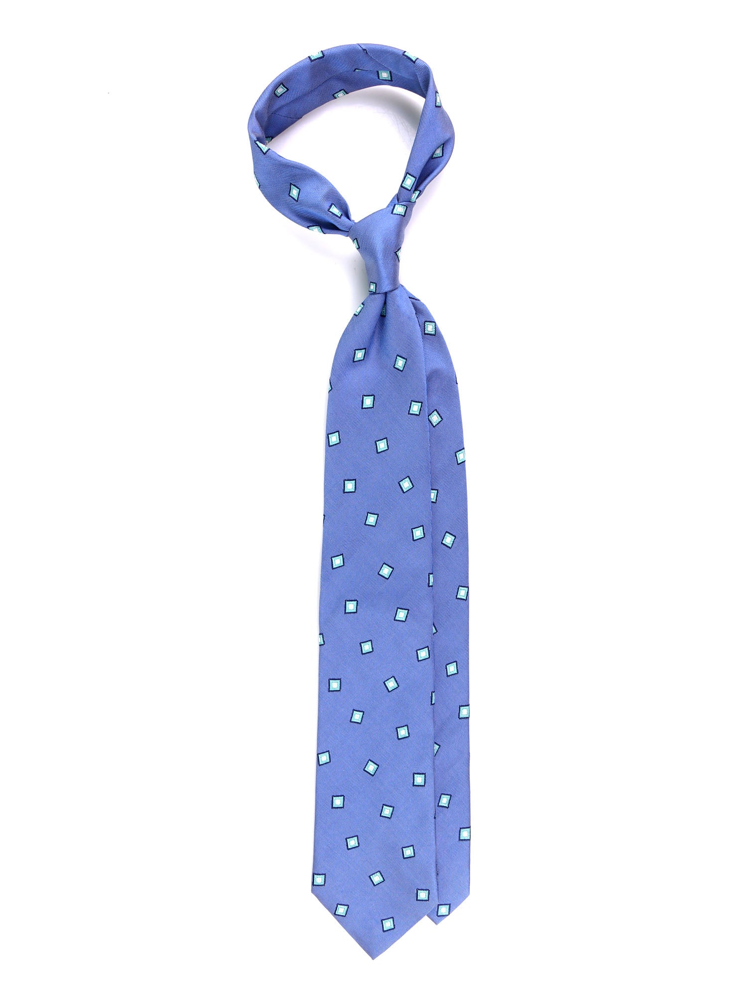 Cravatta 3 pieghe BIRDIE seta\cotone celeste