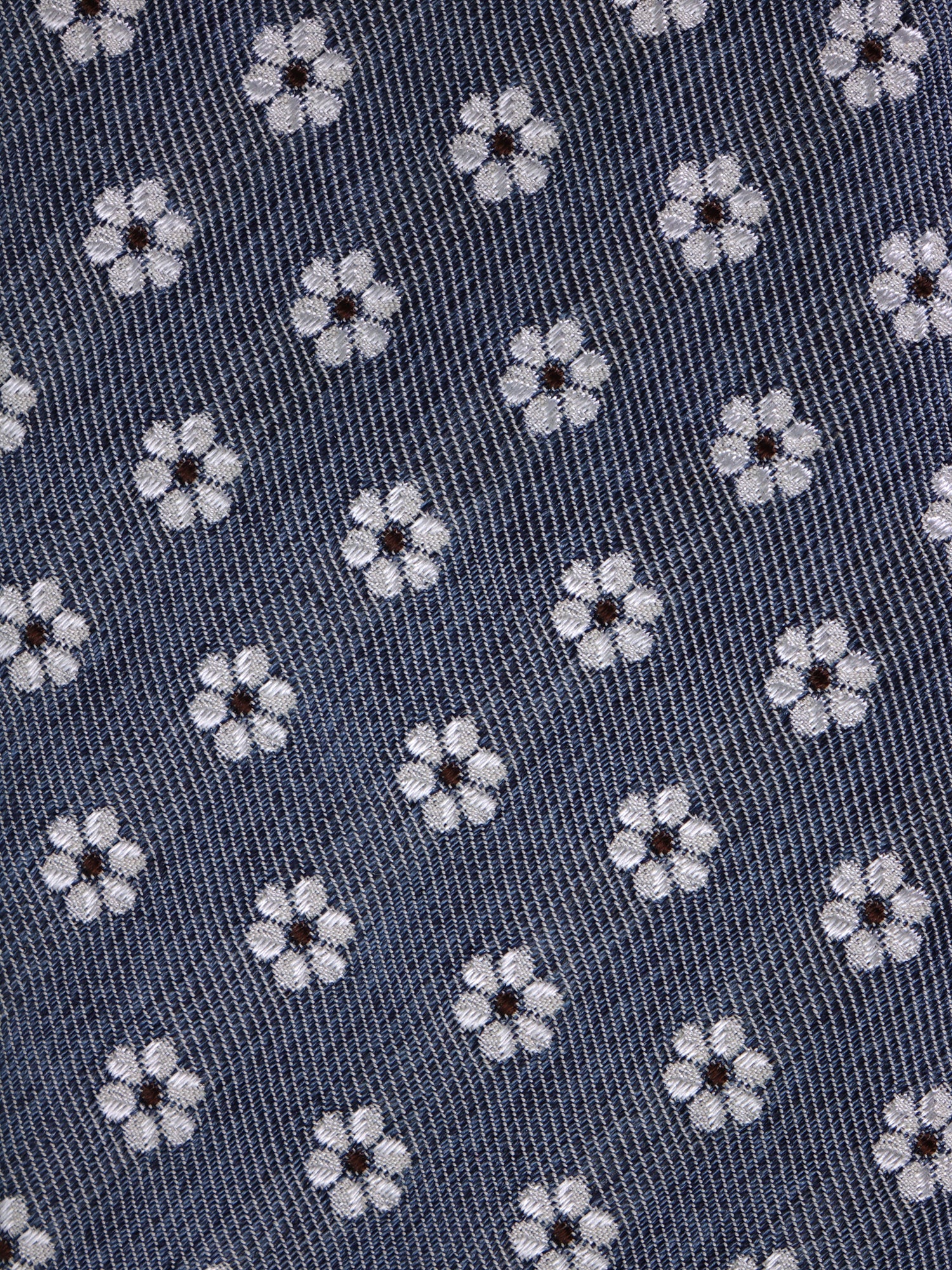 Cravatta 3 pieghe BLOOM seta\cotone blu