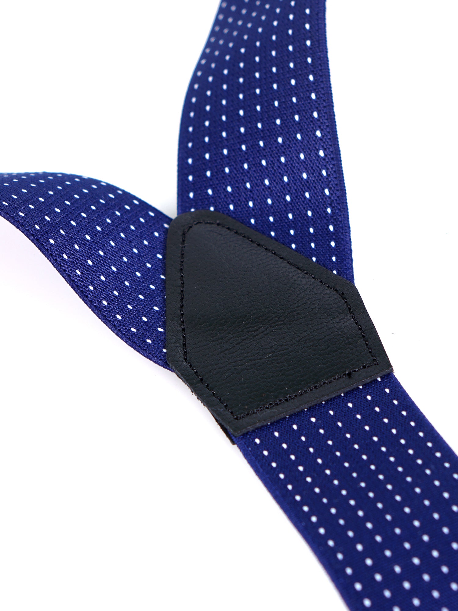 Elastic polka dot braces with clips and laces Blue