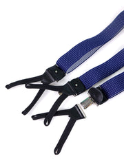 Elastic polka dot braces with clips and laces Blue