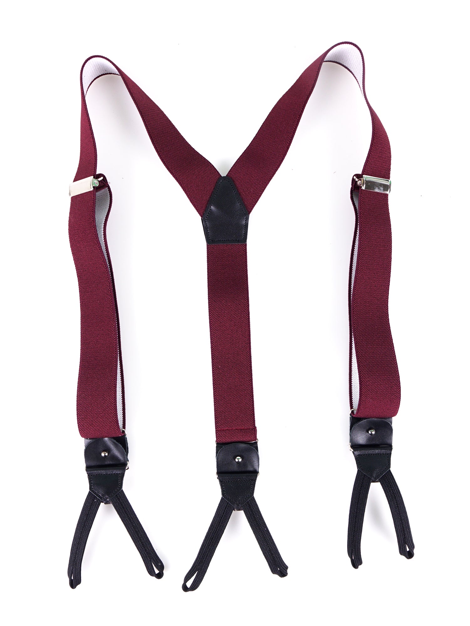 Bretella a Y in elastico con lacci in tessuto e clip ELASTIC Bordeaux