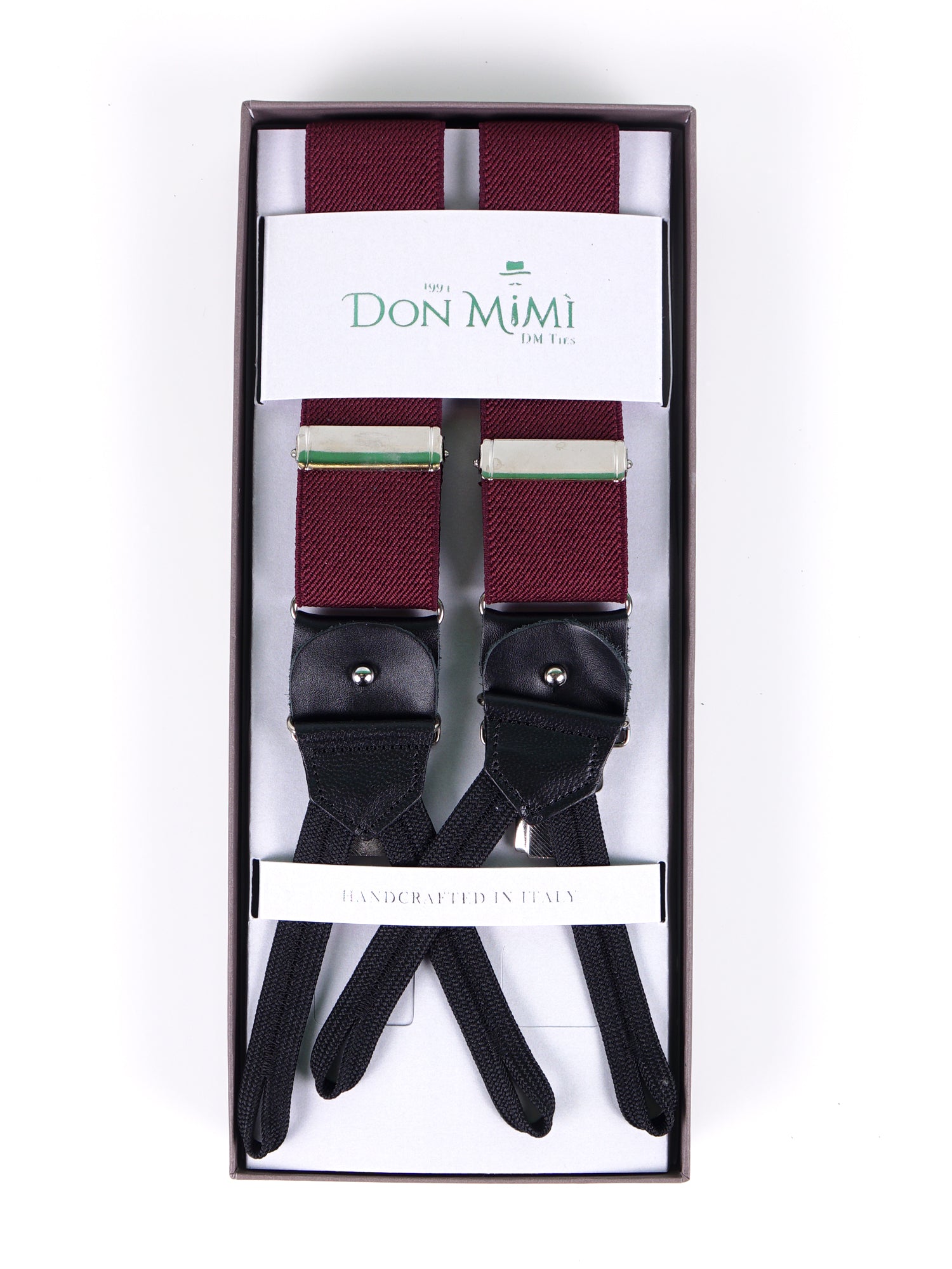 Bretella a Y in elastico con lacci in tessuto e clip ELASTIC Bordeaux