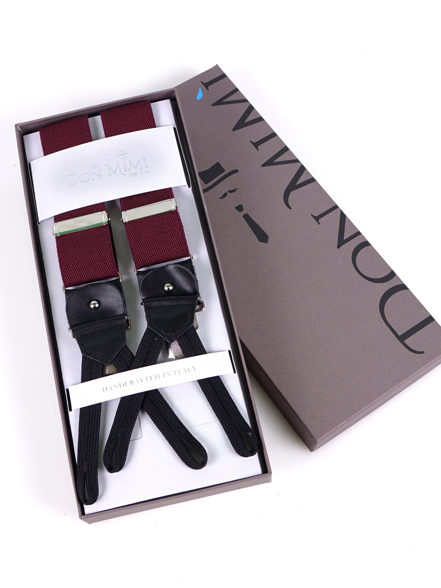 Bretella a Y in elastico con lacci in tessuto e clip ELASTIC Bordeaux