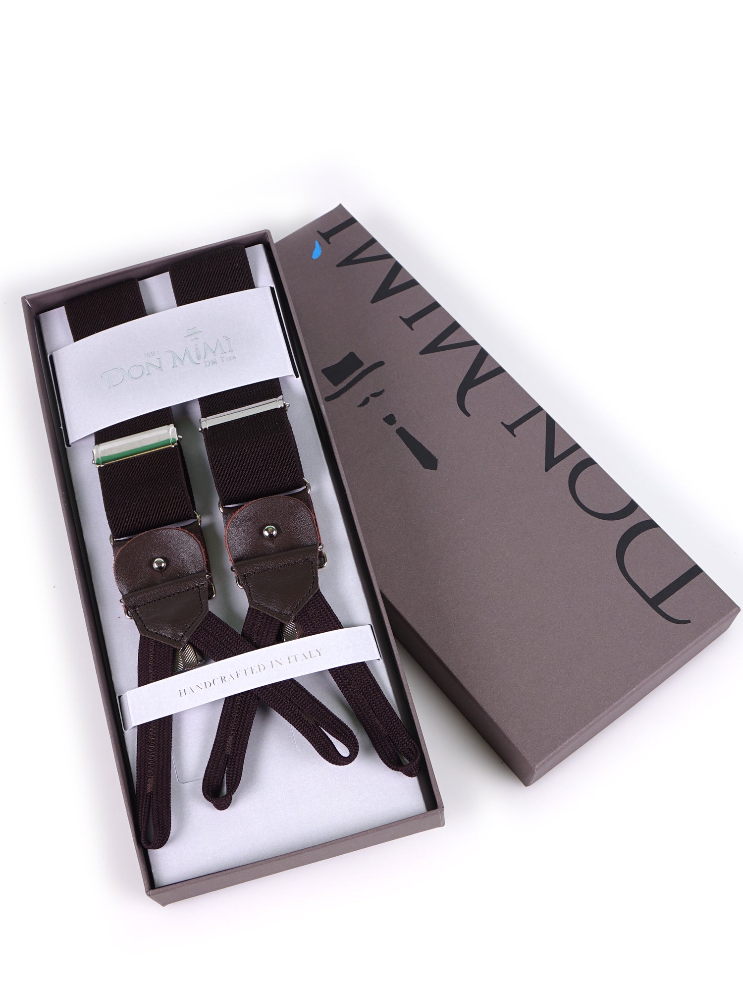 Elastic Y-brace with laces and clips ELASTIC Blue