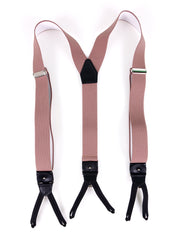 Bretella a Y in elastico con lacci clip e componenti in pelle nera ELASTIC Marrone Chiaro