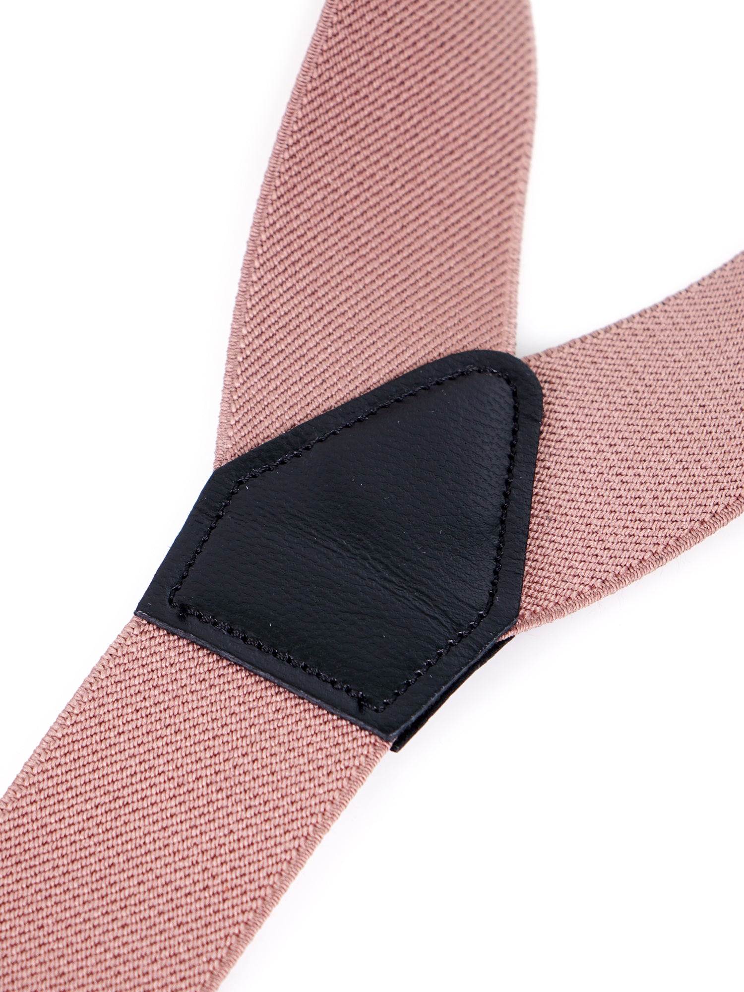 Bretella a Y in elastico con lacci clip e componenti in pelle nera ELASTIC Marrone Chiaro