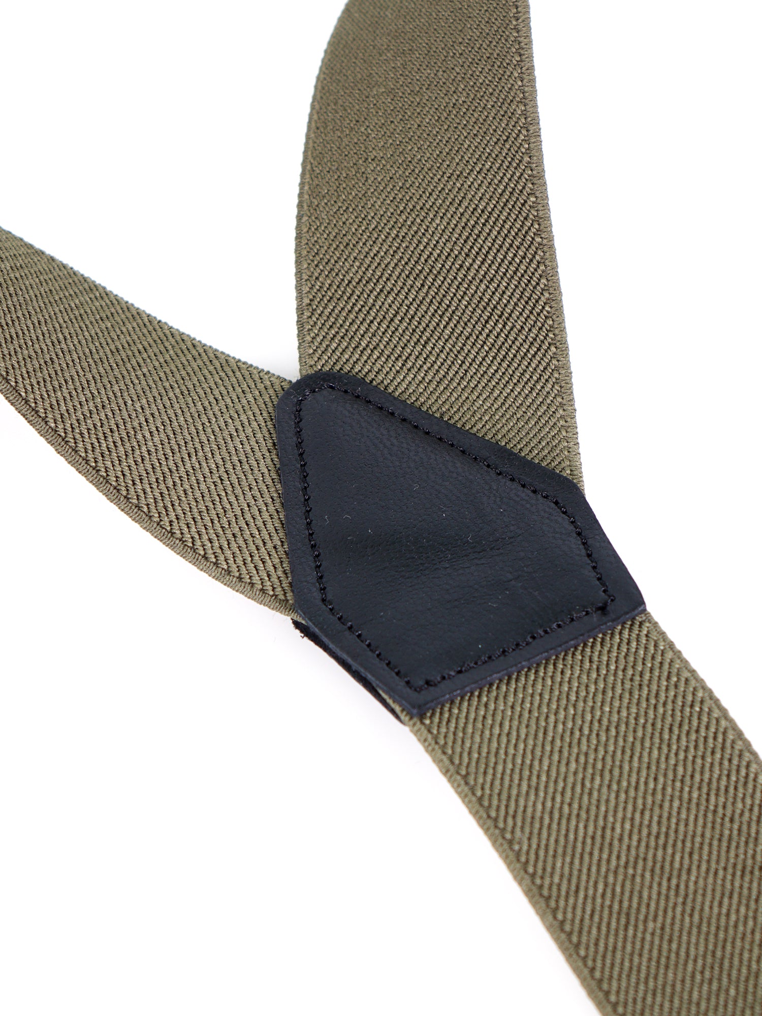Bretella a Y in elastico con lacci, clip e pelle nera ELASTIC Verde Chiaro