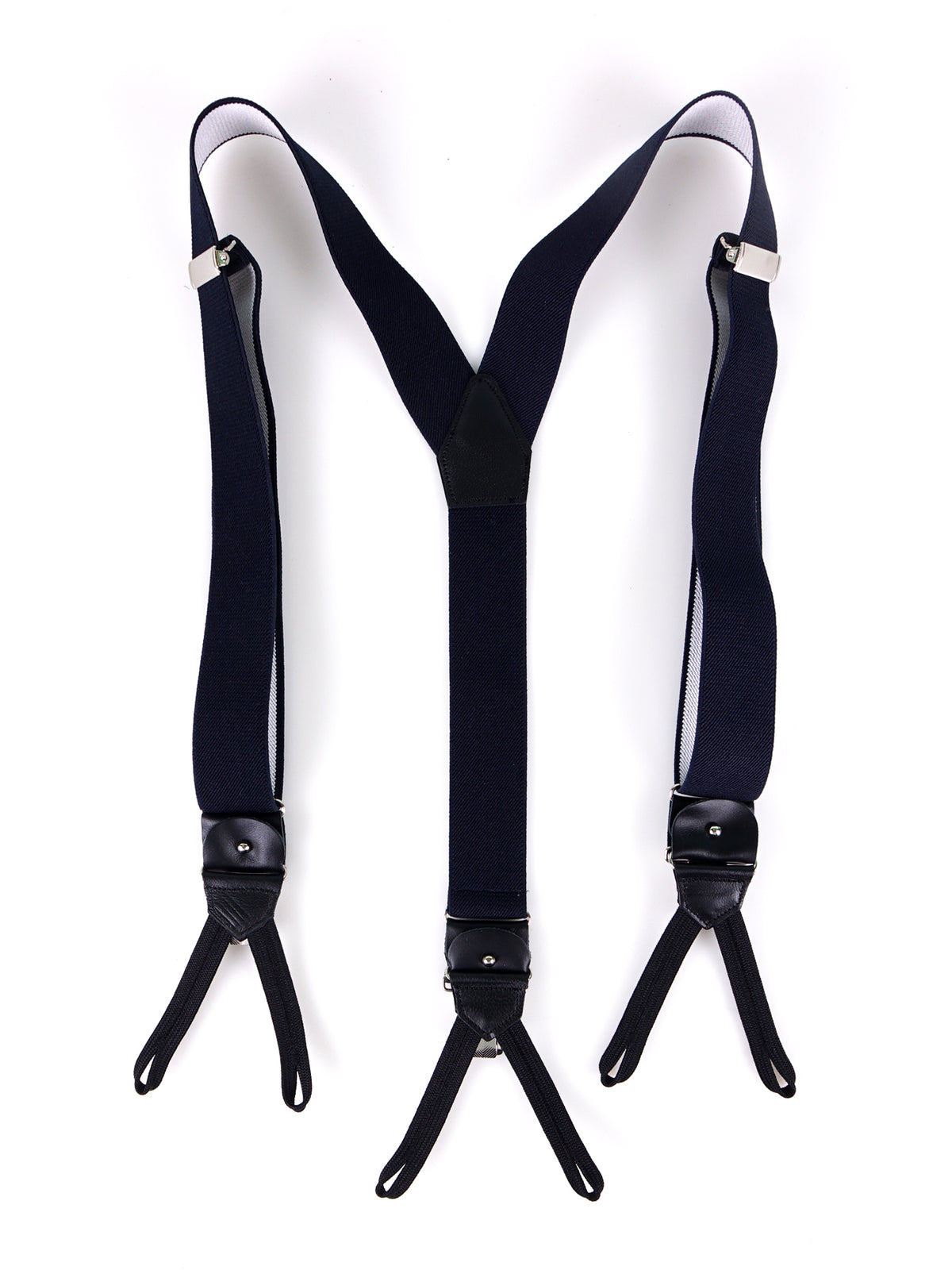 Bretella a Y in elastico con lacci in tessuto e clip ELASTIC blu scuro