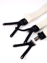 Bretella a Y in elastico bianco con lacci in tessuto e clip ELASTIC