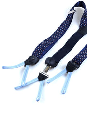 MATTER Blue/Sky Blue English Printed Silk Clip & Lace Hybrid Brace