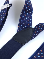 MATTER Blue/Sky Blue English Printed Silk Clip & Lace Hybrid Brace