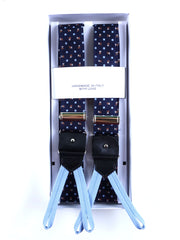 MATTER Blue/Sky Blue English Printed Silk Clip & Lace Hybrid Brace
