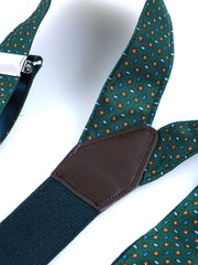CARACTER Green English Printed Silk Clip & Lace Hybrid Brace