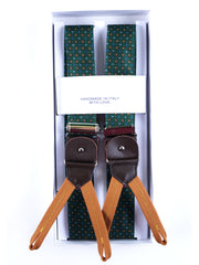 CARACTER Green English Printed Silk Clip & Lace Hybrid Brace