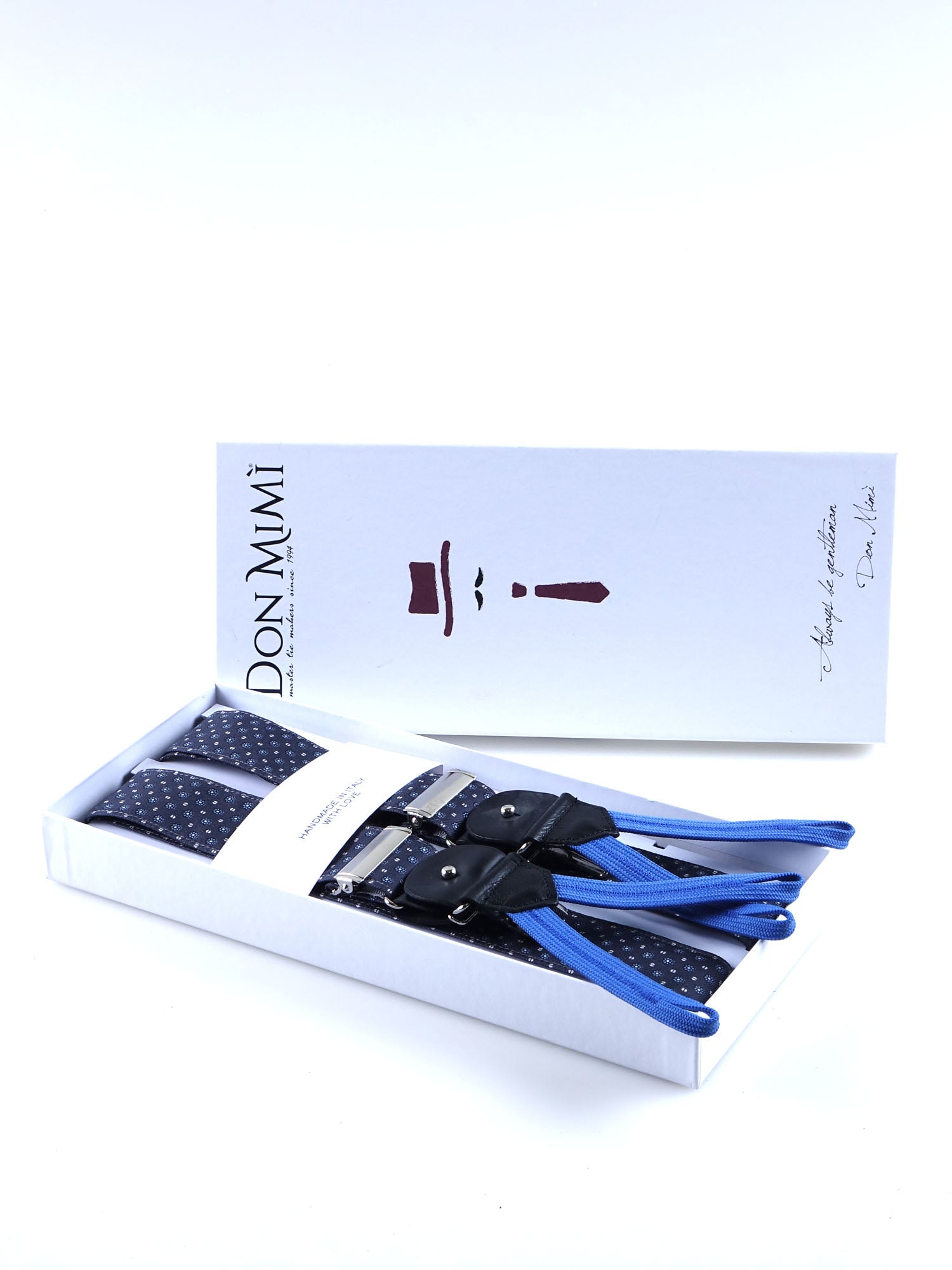 Bretella ibrida con clip e lacci in seta stampata inglese ROSALBY Grigio