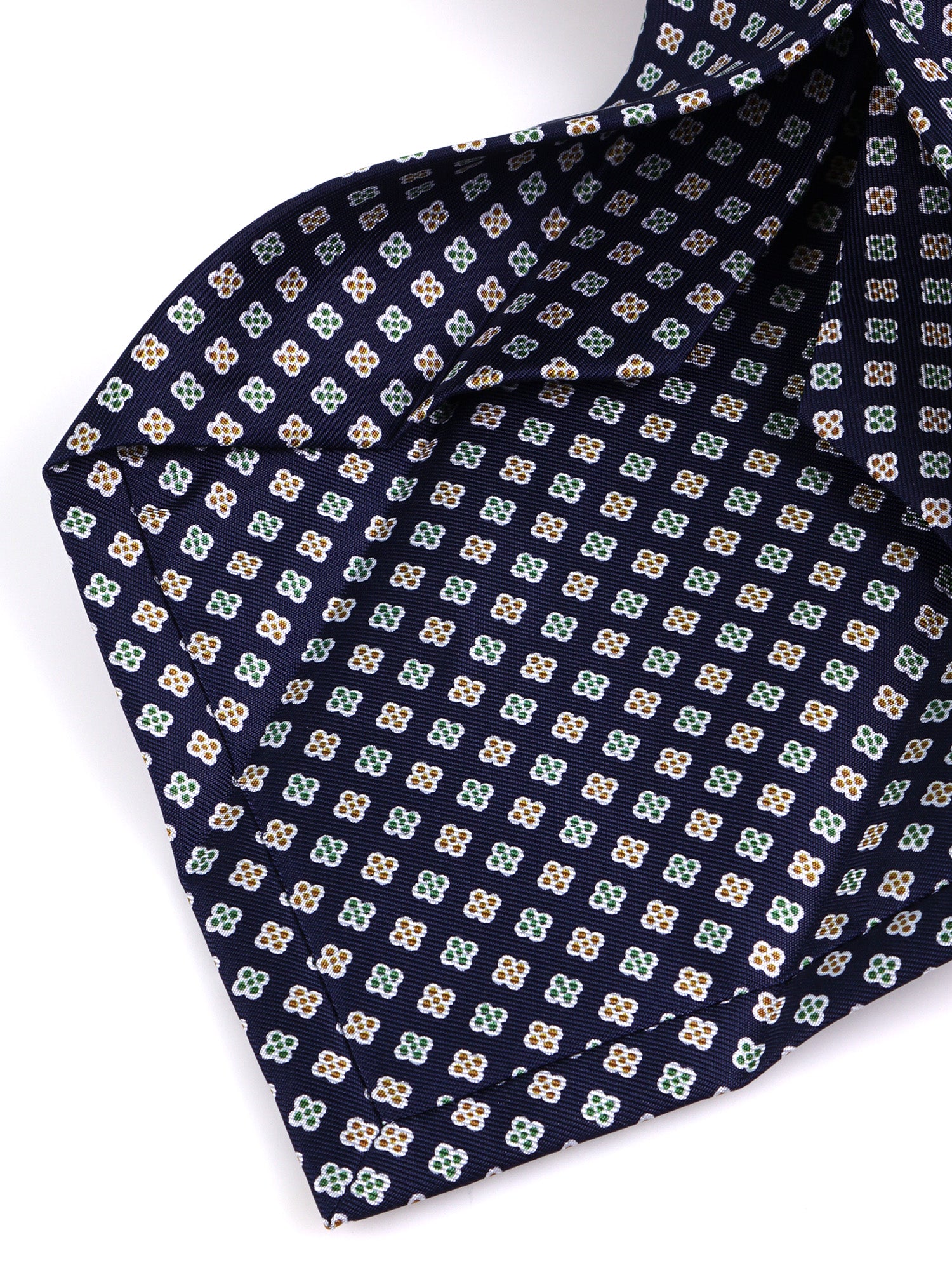 Cravatta 7 Pieghe BULL seta stampata inglese blu scuro