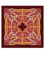 Foulard rosso 90x90cm in seta stampata LADY BUGS