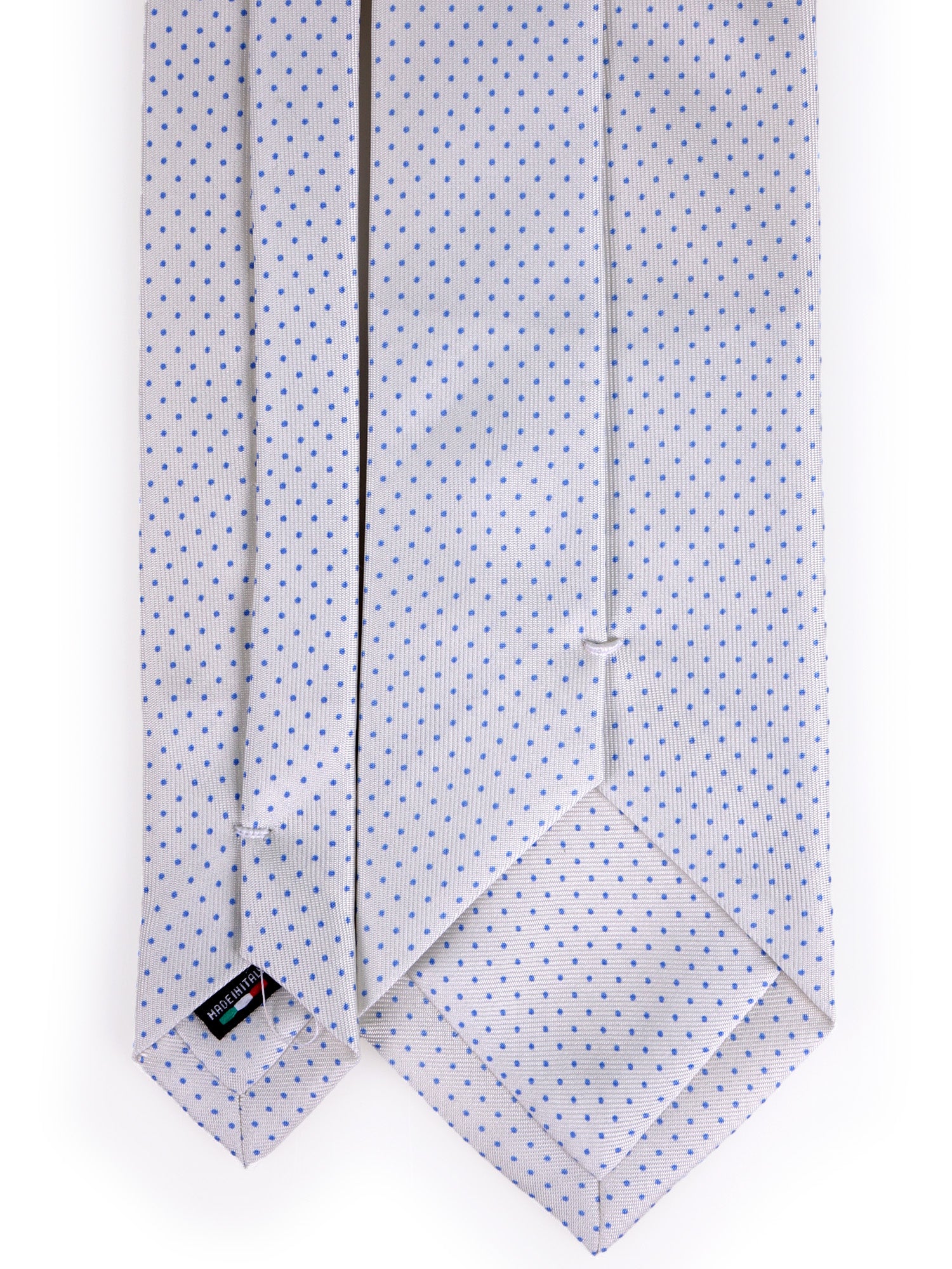 Cravatta 3 pieghe CANDORE seta inglese stampata bianco