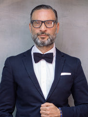 CAPRI Blue Silk Bow Tie Already Knotted