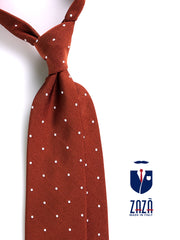 Cravatta 3 pieghe CARAMELLO seta jacquard marrone chiaro