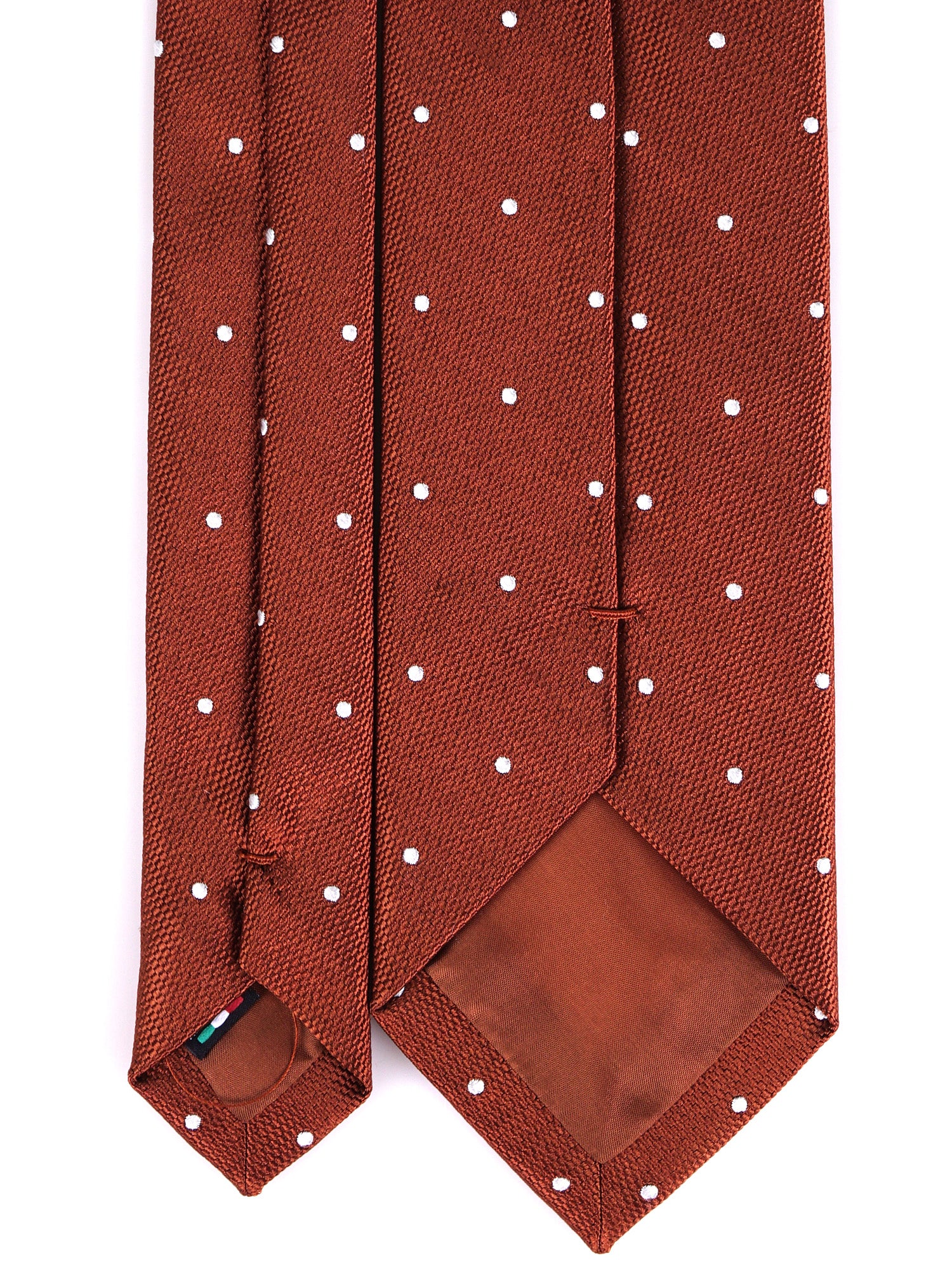 Cravatta 3 pieghe CARAMELLO seta jacquard marrone chiaro