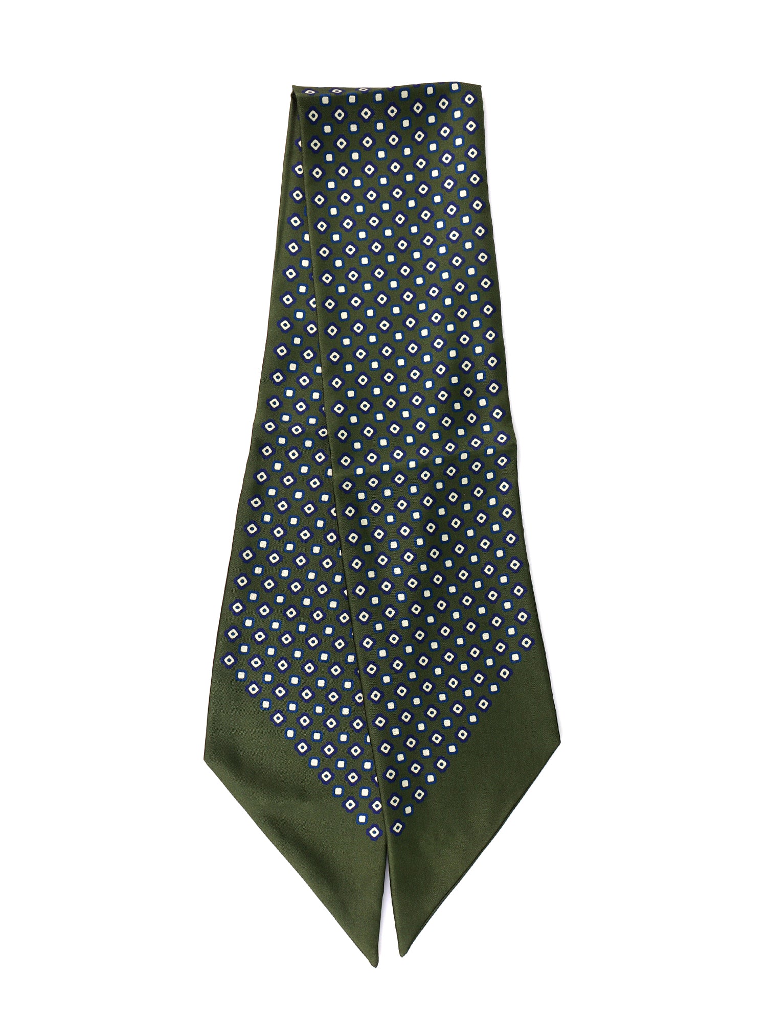 Twilly verde in seta twill Caren