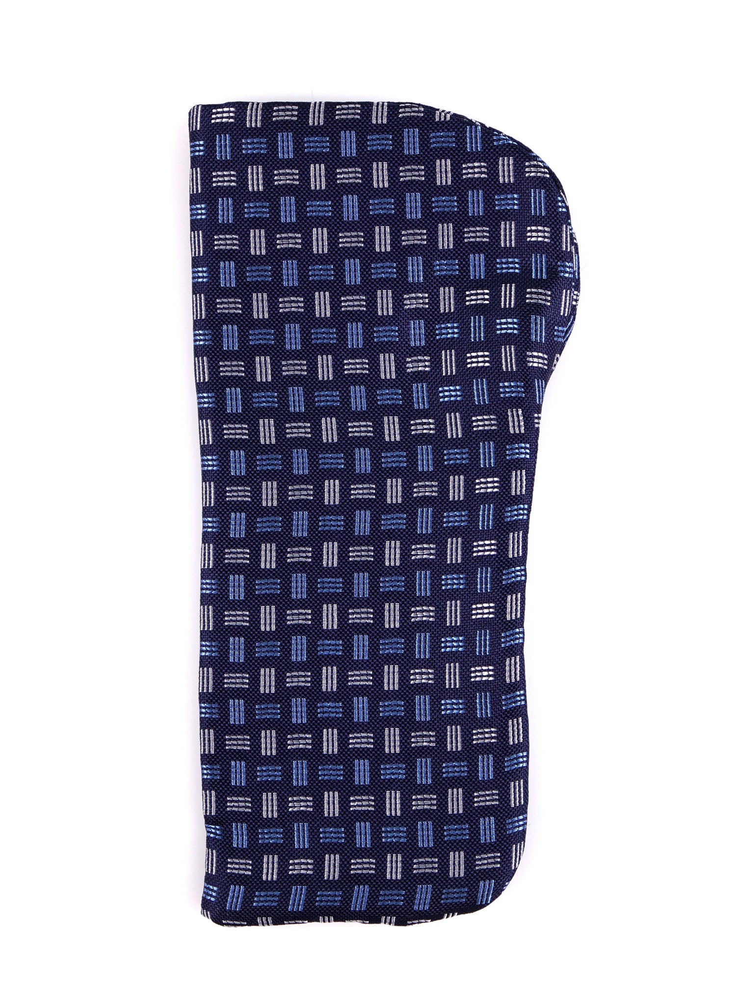 Portaocchiali blu CARLOS in seta tessuta