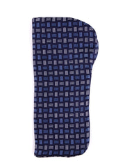 Portaocchiali blu CARLOS in seta tessuta