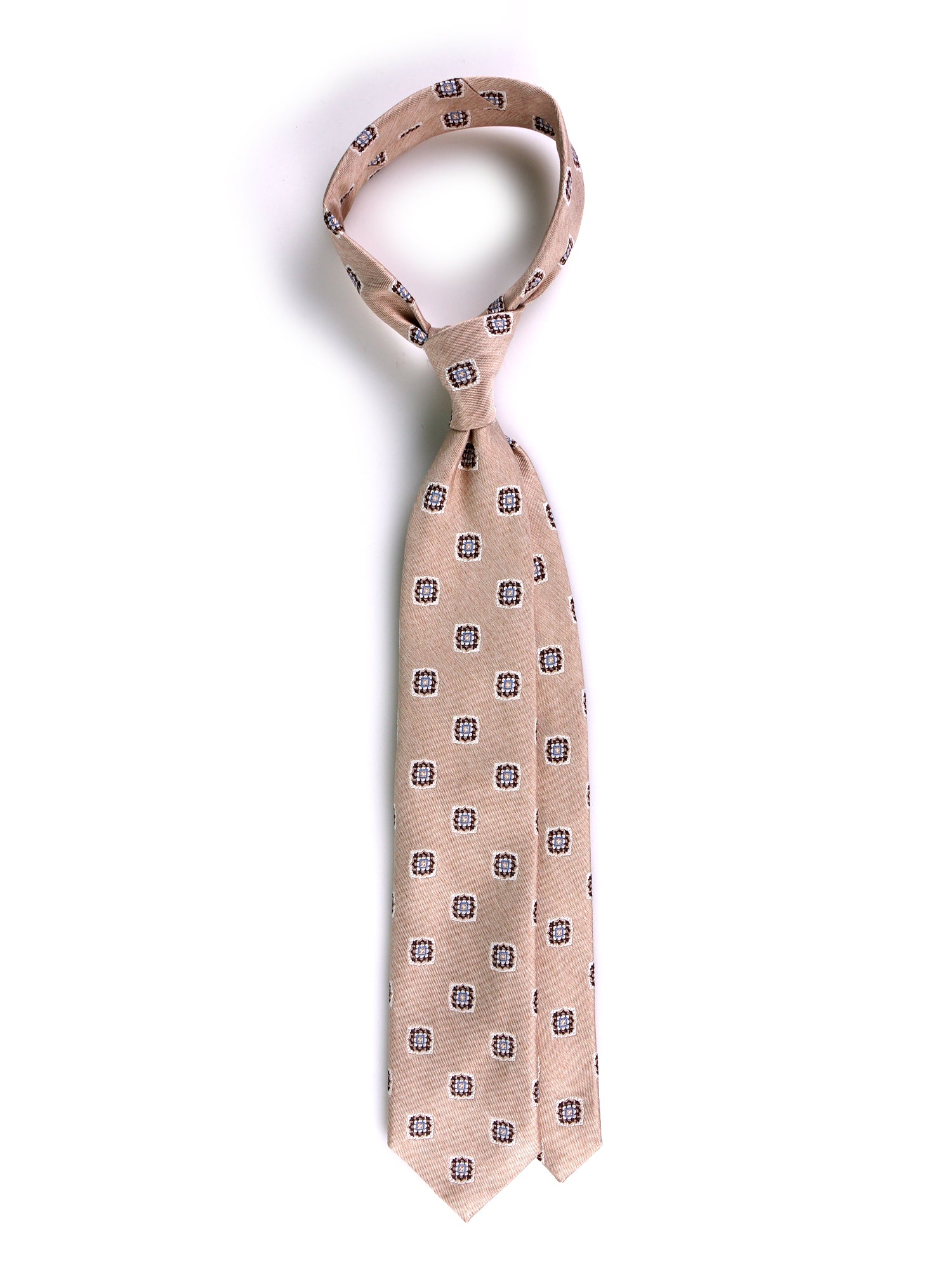 Cravatta 3 pieghe CASE in seta jacquard Beige