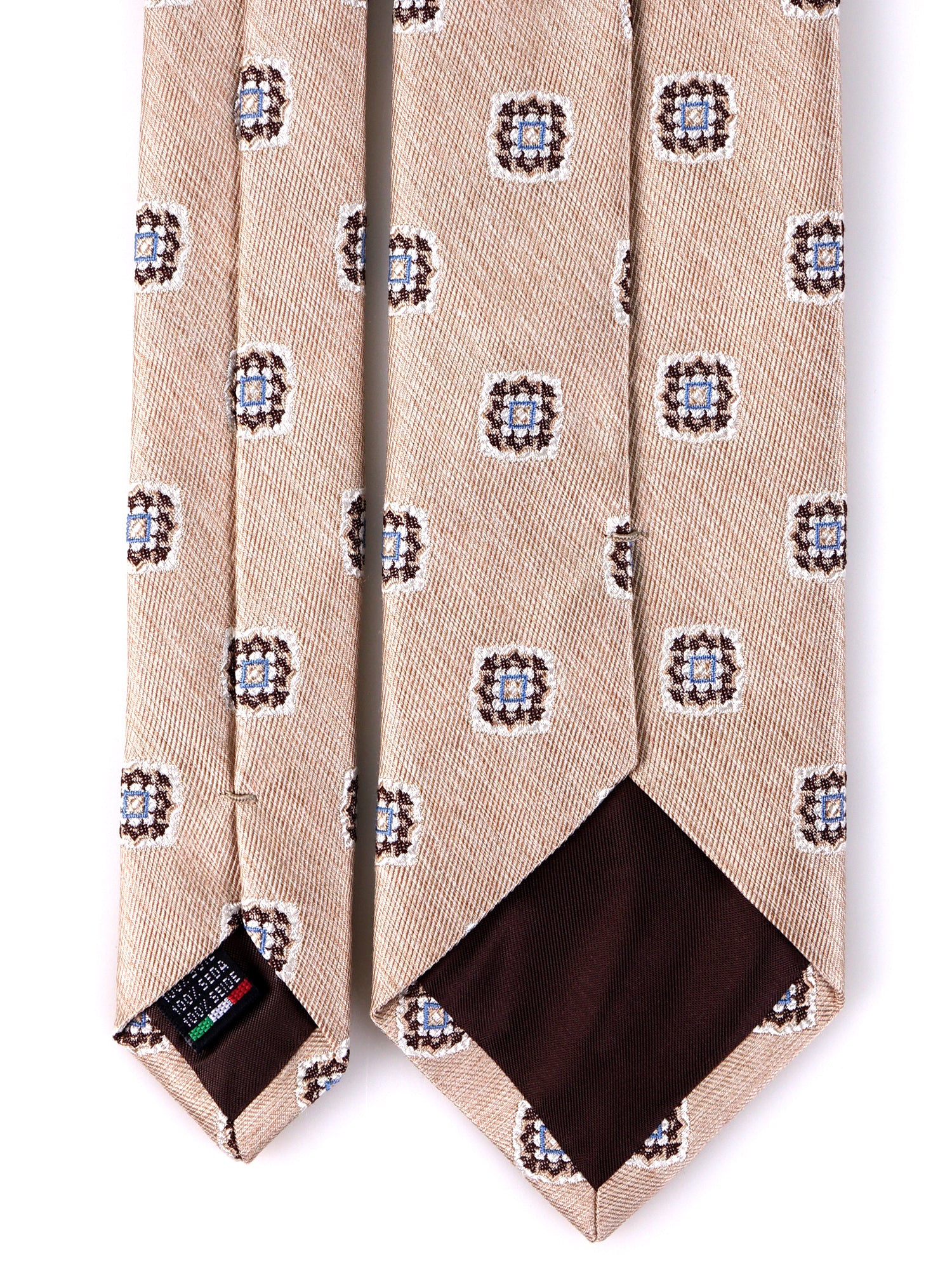 Cravatta 3 pieghe CASE in seta jacquard Beige