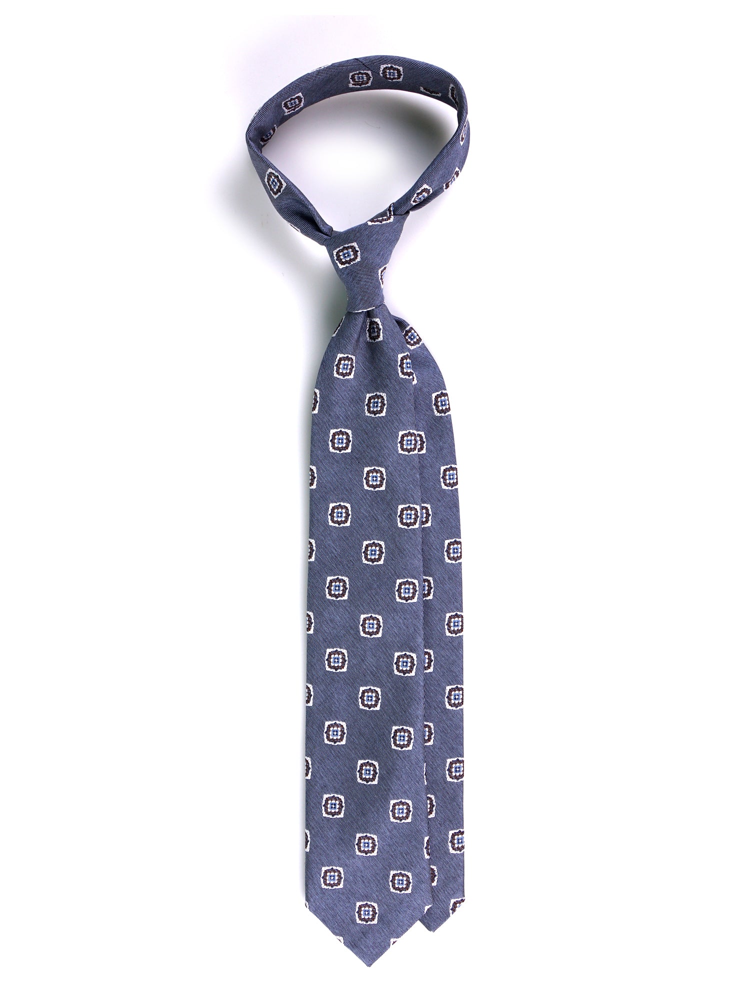 Cravatta 3 pieghe CASE in seta jacquard Blu