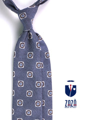 Cravatta 3 pieghe CASE in seta jacquard Blu