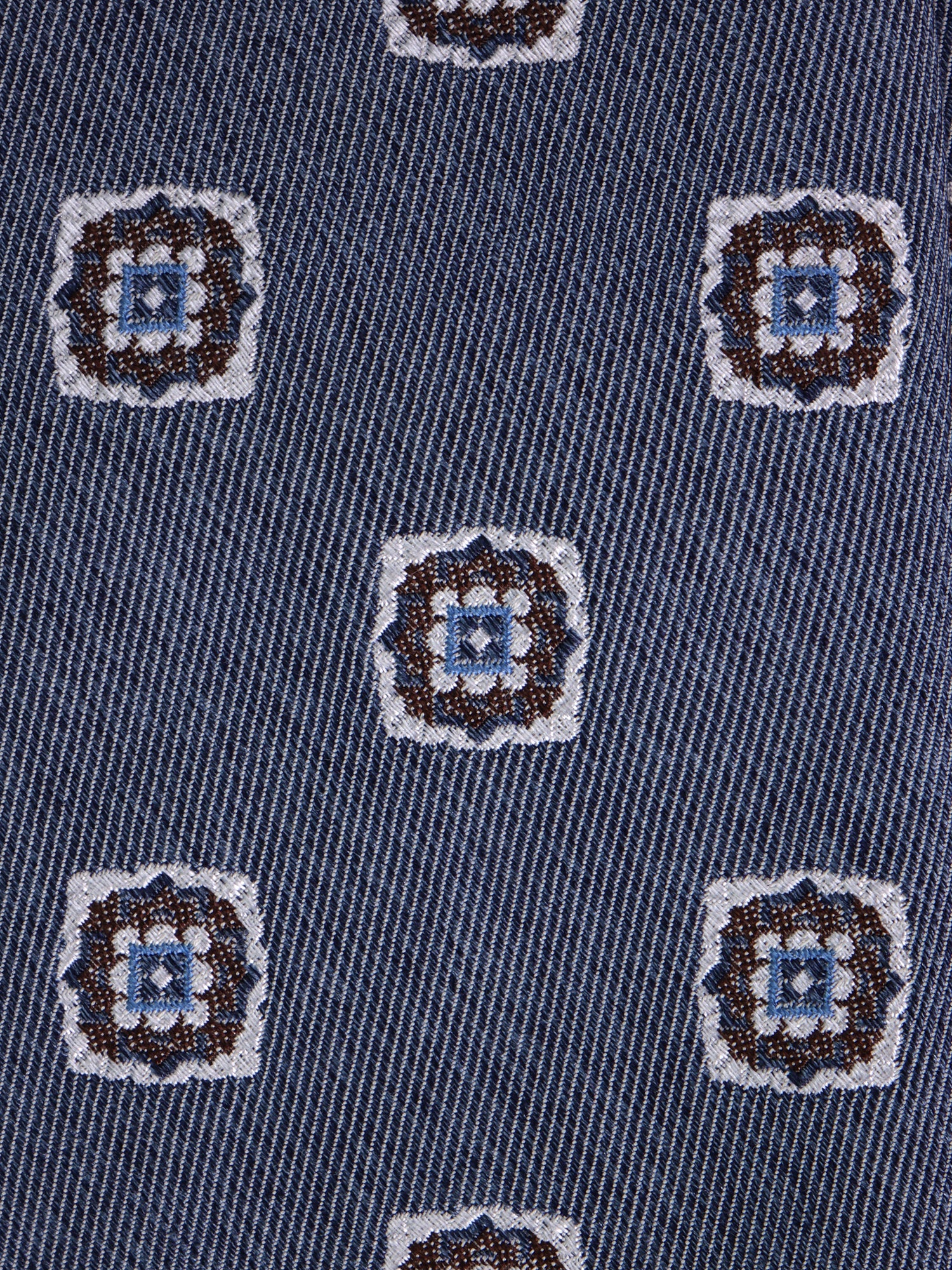 Cravatta 3 pieghe CASE in seta jacquard Blu