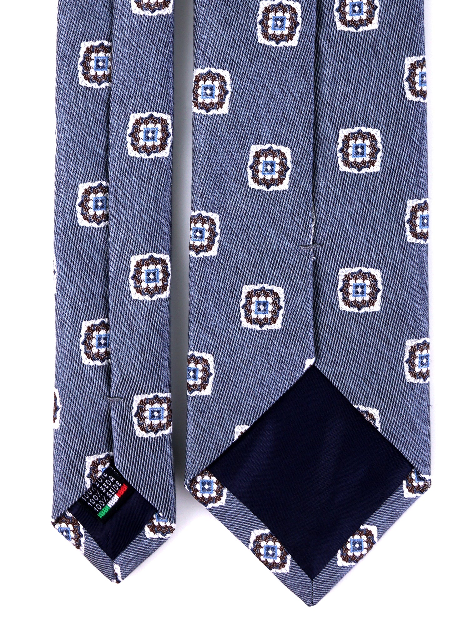 Cravatta 3 pieghe CASE in seta jacquard Blu