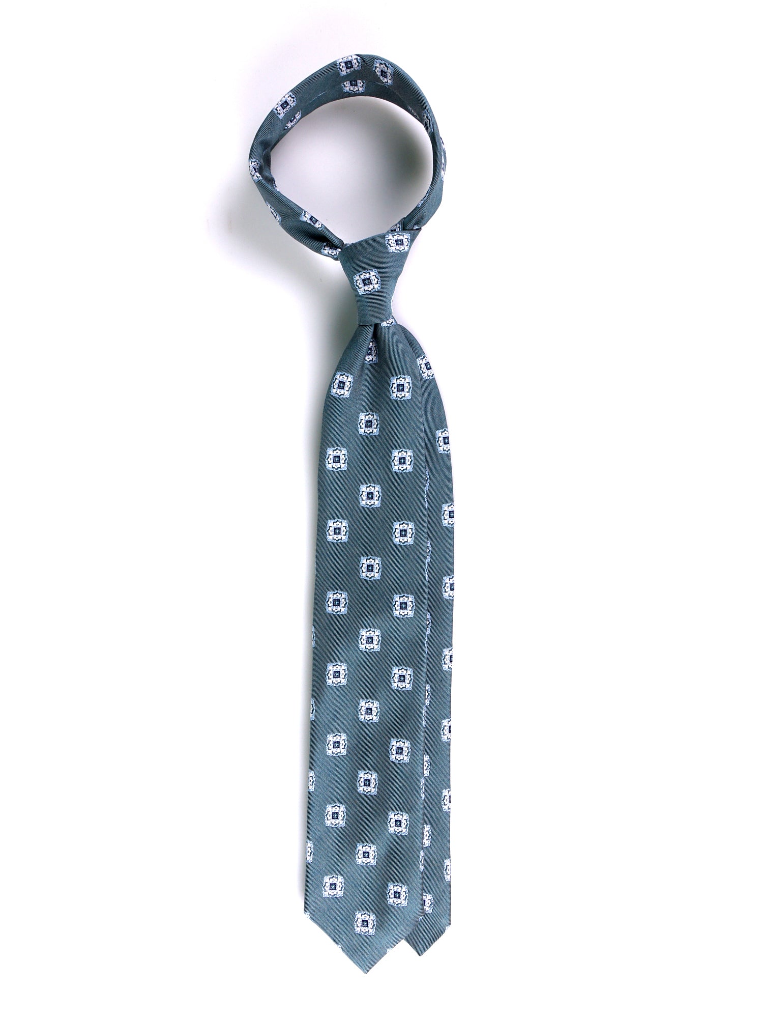 Cravatta 3 pieghe CASE in seta jacquard Verde