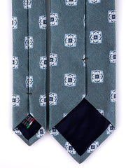 Cravatta 3 pieghe CASE in seta jacquard Verde