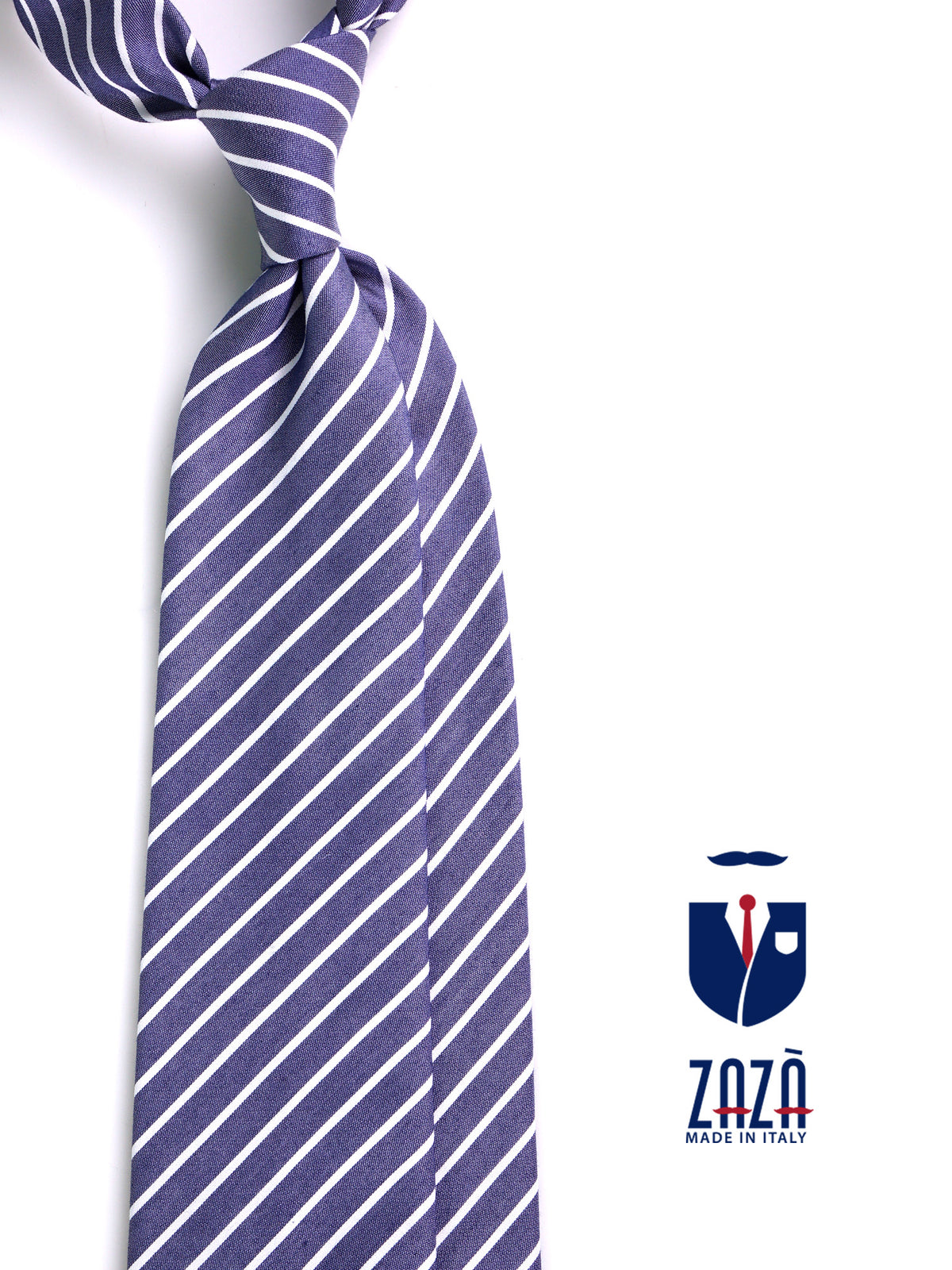 Cravatta 3 pieghe CENERE seta cotone blu