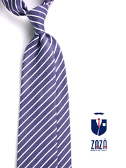 Cravatta 3 pieghe CENERE seta cotone blu