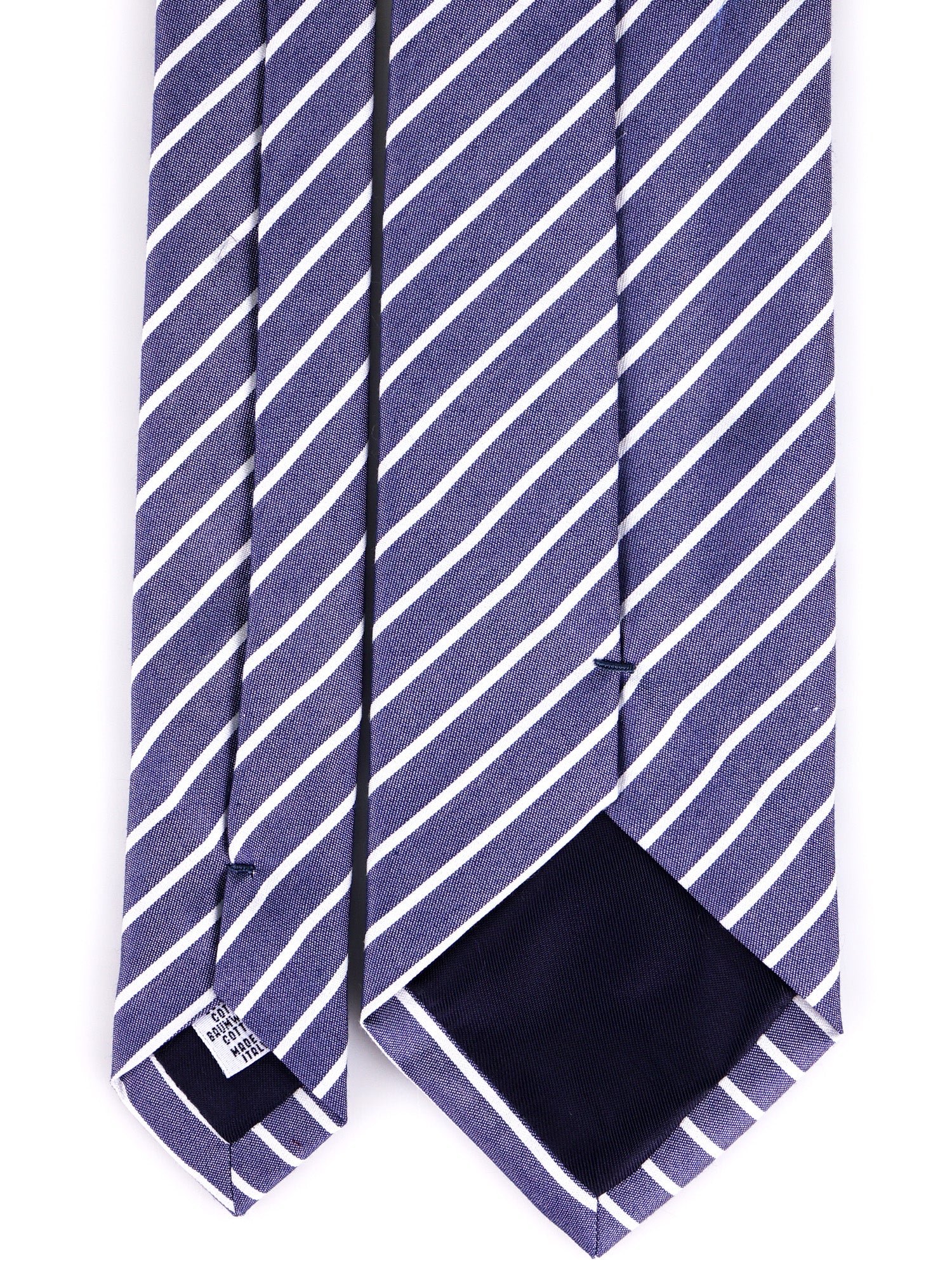 Cravatta 3 pieghe CENERE seta cotone blu