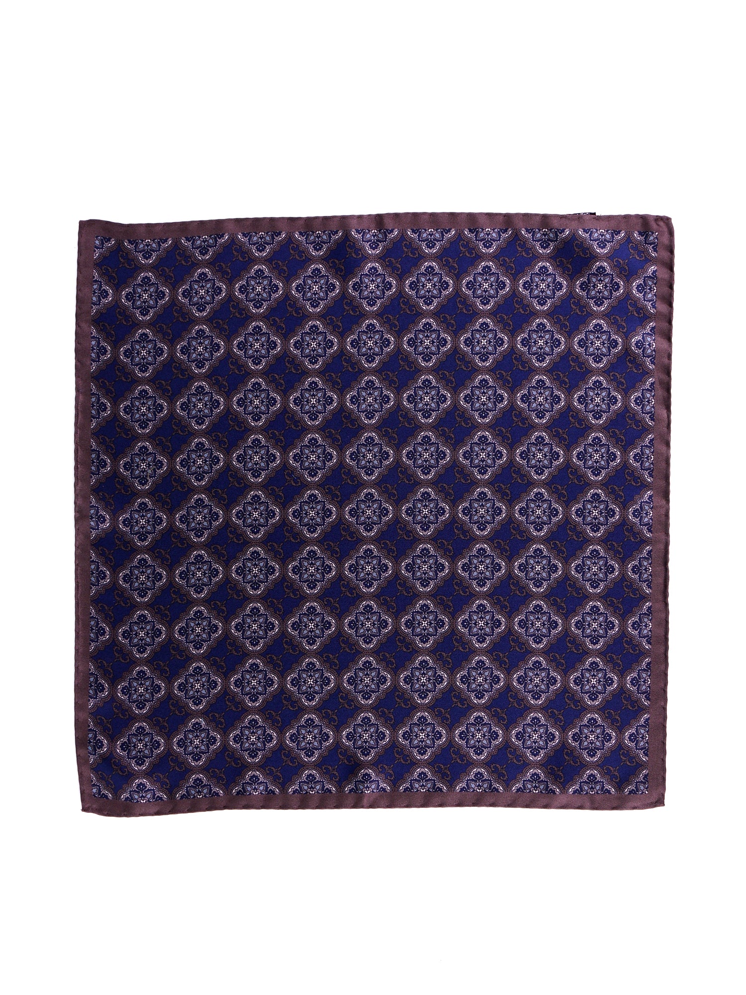 Fazzoletto da taschino in seta stampata CERAMI blu