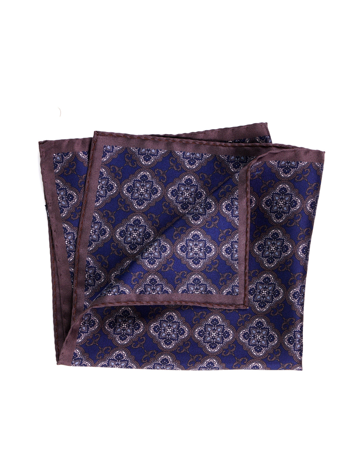 Fazzoletto da taschino in seta stampata CERAMI blu